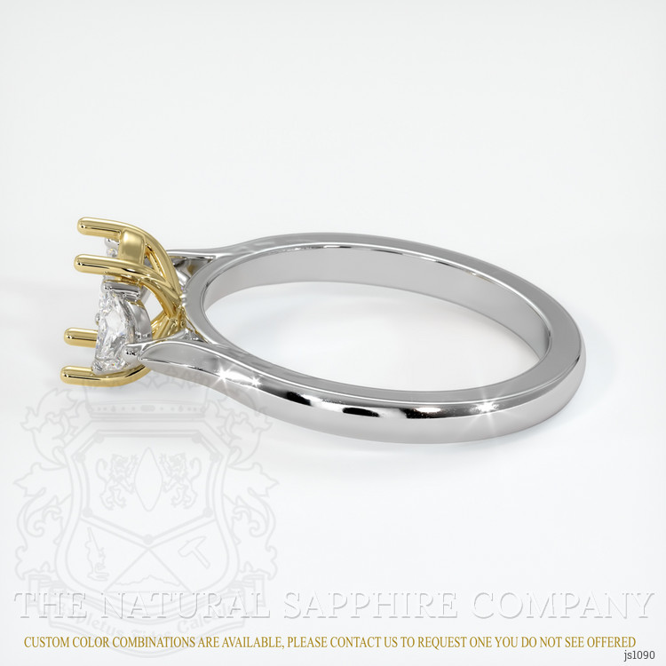 14K Yellow & White Three Stone Ring Setting