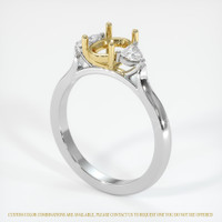 18K Yellow & White Three Stone Ring Setting Video