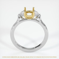18K Yellow & White Three Stone Ring Setting Image