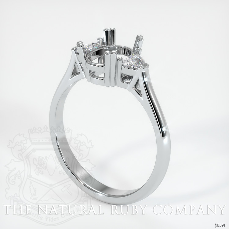 Platinum 950 Three Stone Ring Setting