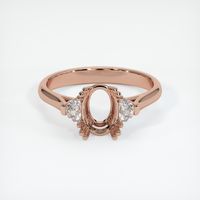 14K Rose Gold Three Stone Ring Setting Image