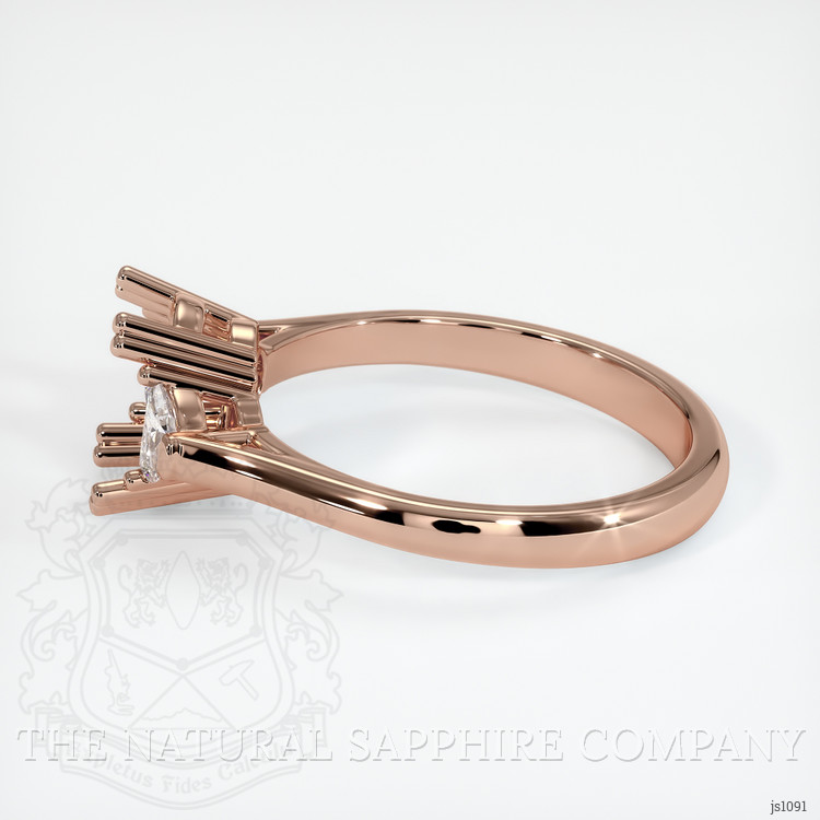 14K Rose Gold Three Stone Ring Setting