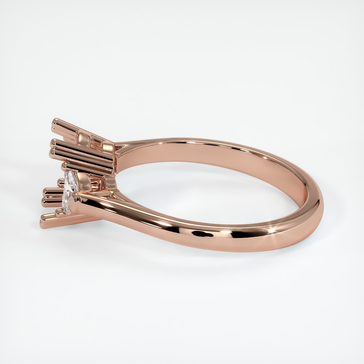 14K Rose Gold Three Stone Ring Setting