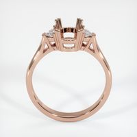 14K Rose Gold Three Stone Ring Setting Image
