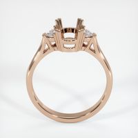 18K Rose Gold Three Stone Ring Setting Image