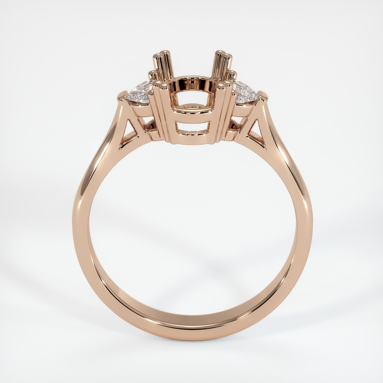 18K Rose Gold Three Stone Ring Setting