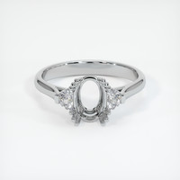 10K White Gold Three Stone Ring Setting Image