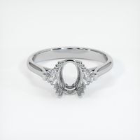14K White Gold Three Stone Ring Setting Image
