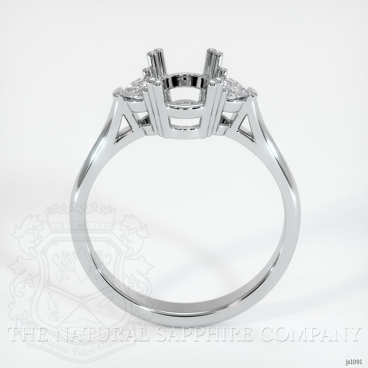 18K White Gold Three Stone Ring Setting