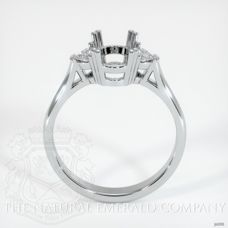 18K White Gold Three Stone Ring Setting