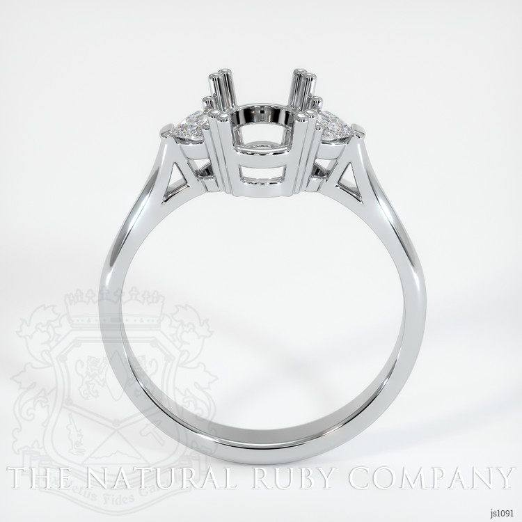 18K White Gold Three Stone Ring Setting