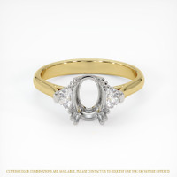 14K White & Yellow Three Stone Ring Setting Image