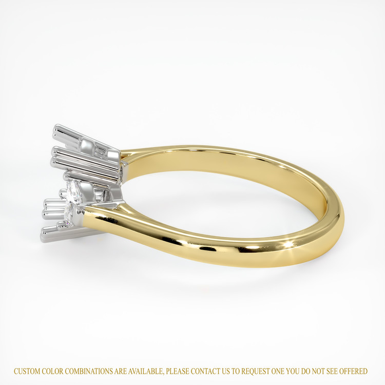 14K White & Yellow Three Stone Ring Setting