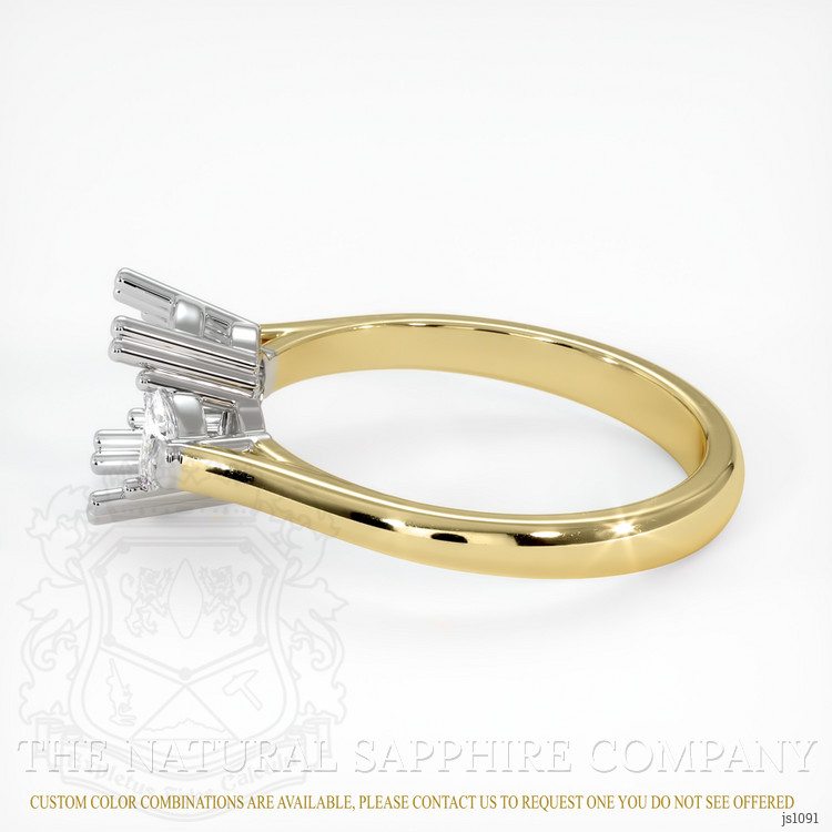 14K White & Yellow Three Stone Ring Setting