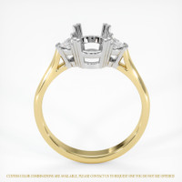 14K White & Yellow Three Stone Ring Setting Image