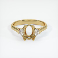 10K Yellow Gold Three Stone Ring Setting Image