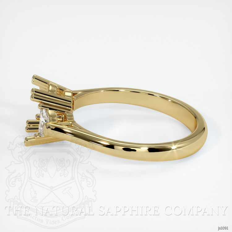 10K Yellow Gold Three Stone Ring Setting
