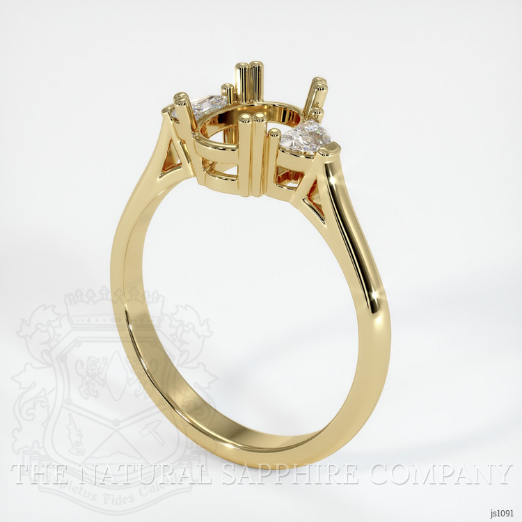 14K Yellow Gold Three Stone Ring Setting