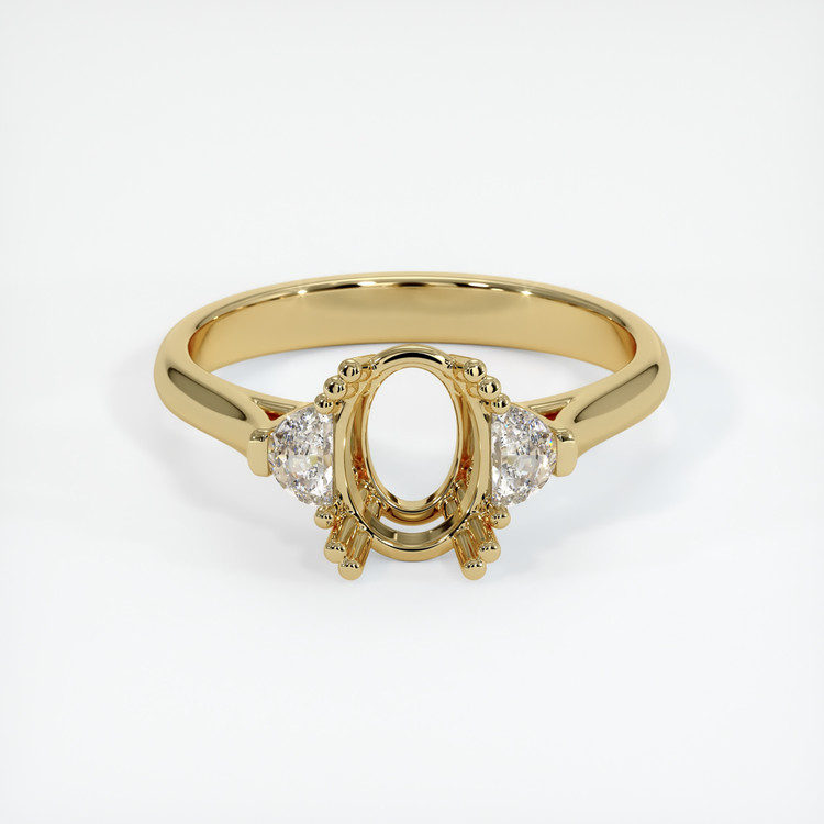 14K Yellow Gold Three Stone Ring Setting