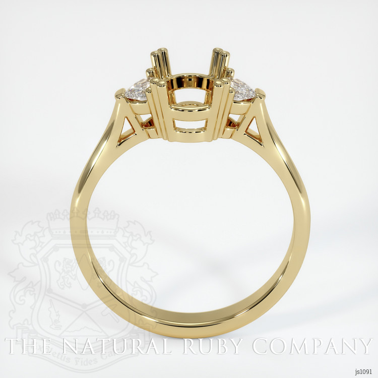 14K Yellow Gold Three Stone Ring Setting