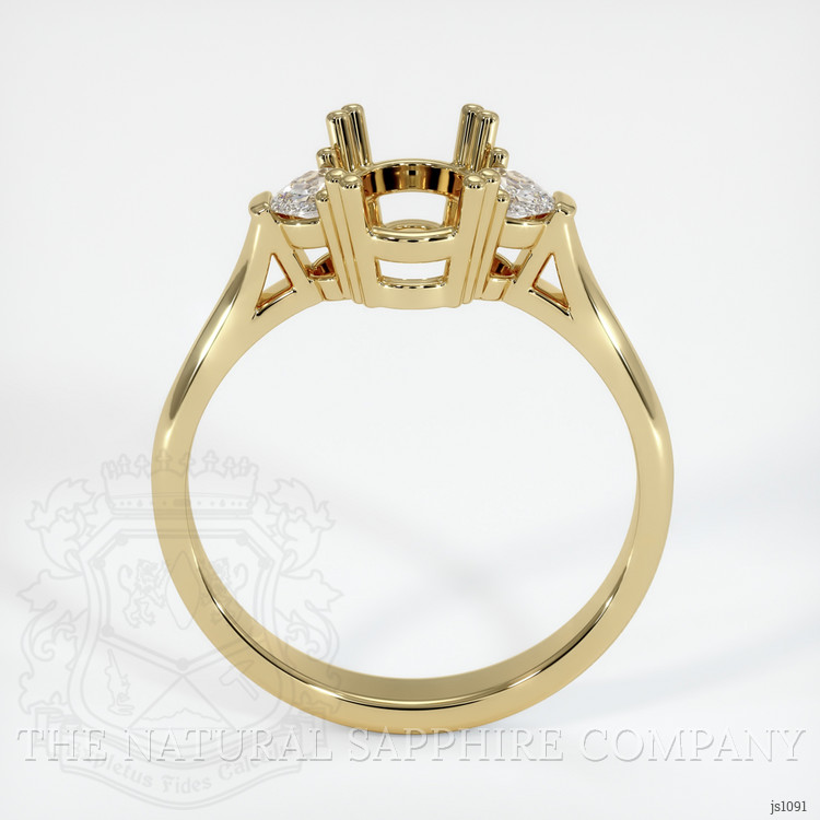 14K Yellow Gold Three Stone Ring Setting