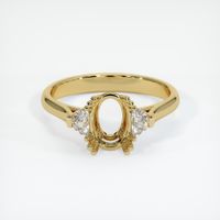 18K Yellow Gold Three Stone Ring Setting Image