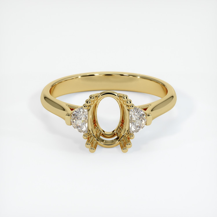 18K Yellow Gold Three Stone Ring Setting