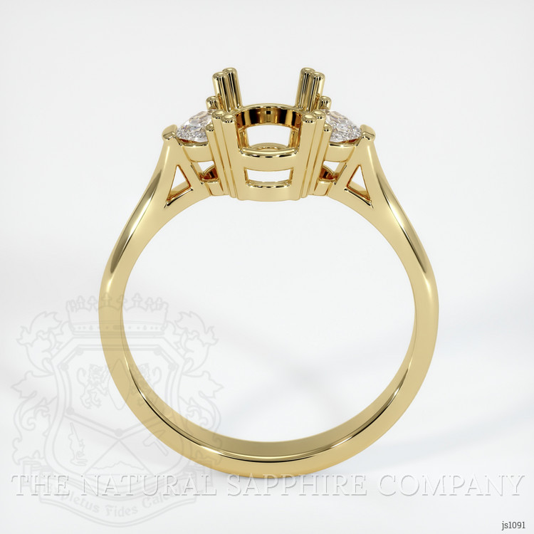 18K Yellow Gold Three Stone Ring Setting