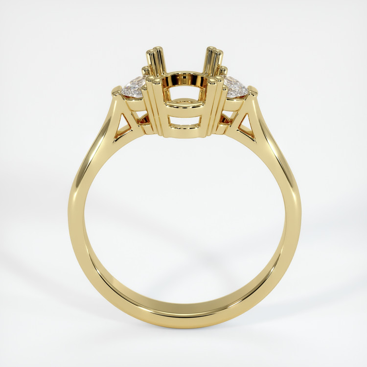 18K Yellow Gold Three Stone Ring Setting
