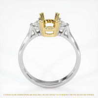 18K Yellow & White Three Stone Ring Setting Image