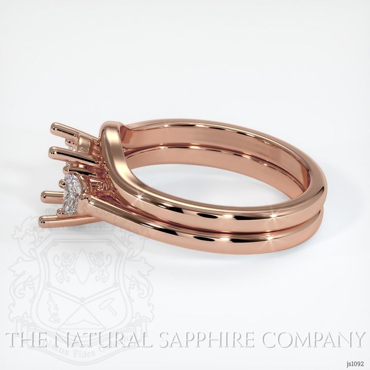 14K Rose Gold Three Stone Ring Setting