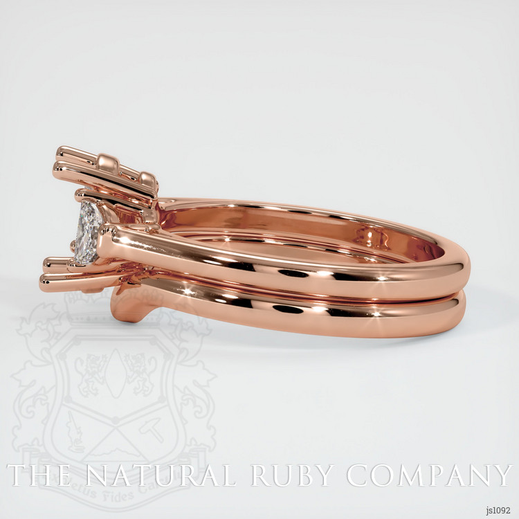 14K Rose Gold Three Stone Ring Setting