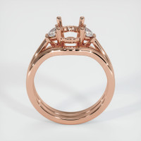 14K Rose Gold Three Stone Ring Setting Image