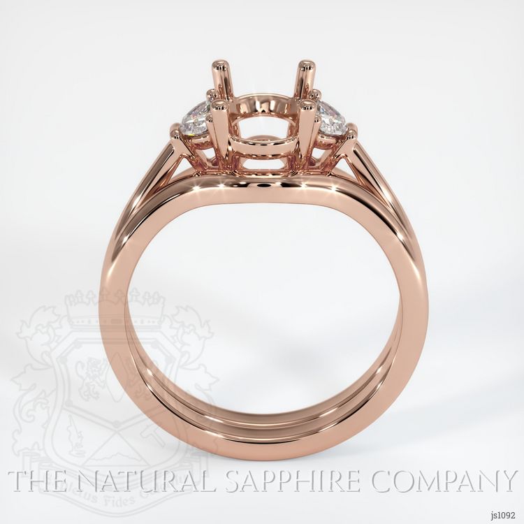 14K Rose Gold Three Stone Ring Setting