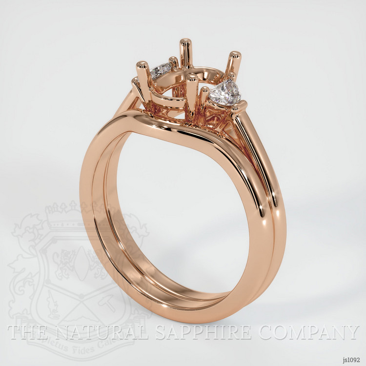 18K Rose Gold Three Stone Ring Setting