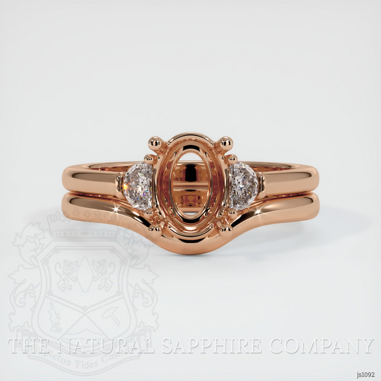 18K Rose Gold Three Stone Ring Setting