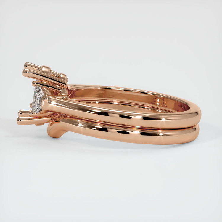 18K Rose Gold Three Stone Ring Setting