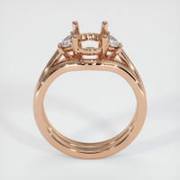 18K Rose Gold Three Stone Ring Setting Image