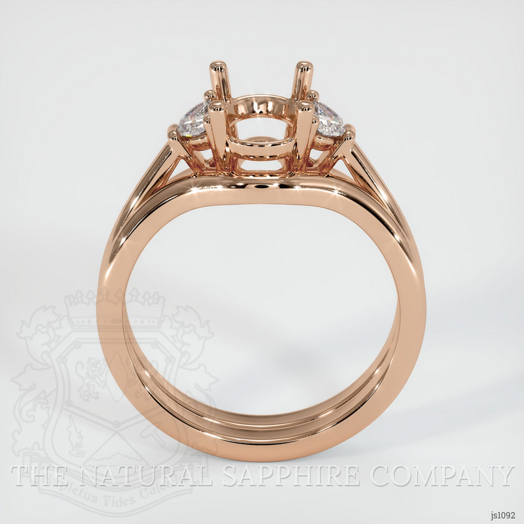 18K Rose Gold Three Stone Ring Setting
