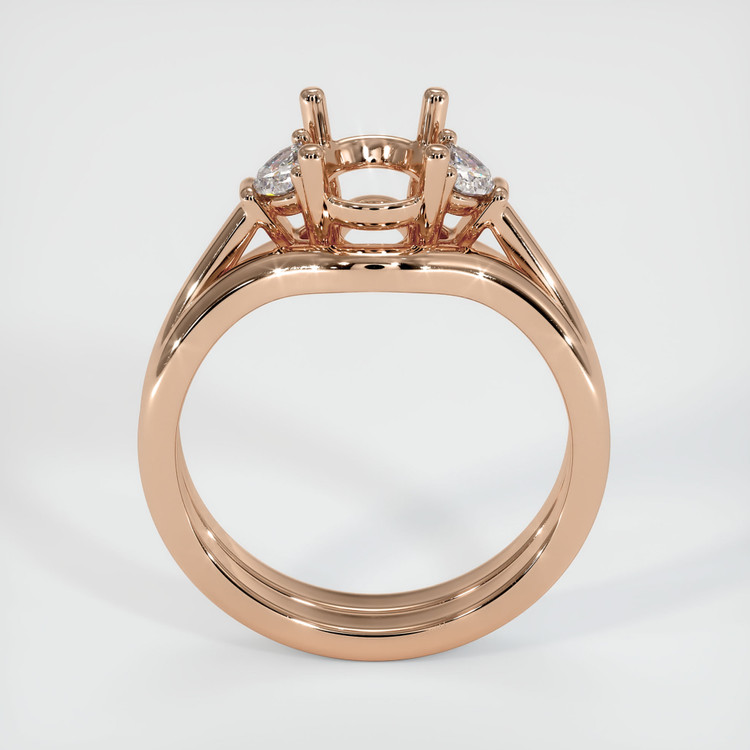 18K Rose Gold Three Stone Ring Setting
