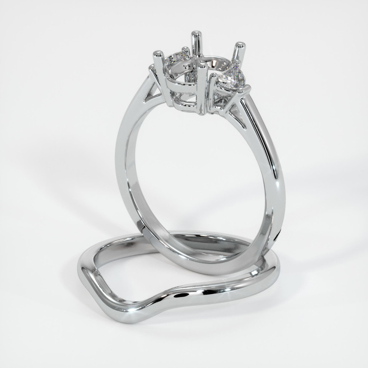 Silver Three Stone Ring Setting