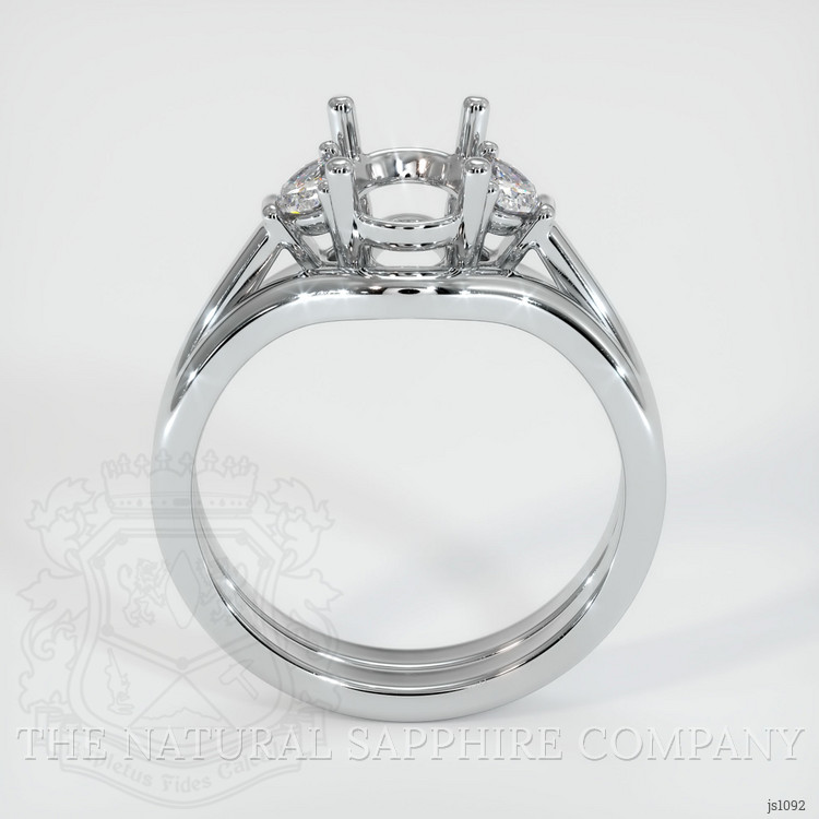 10K White Gold Three Stone Ring Setting