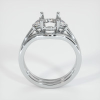 14K White Gold Three Stone Ring Setting Image