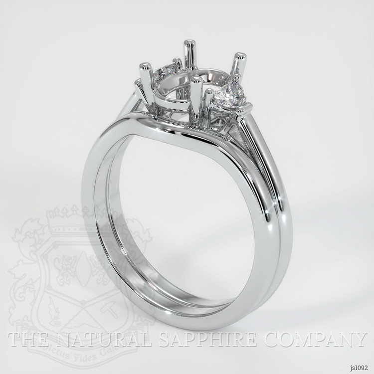 18K White Gold Three Stone Ring Setting