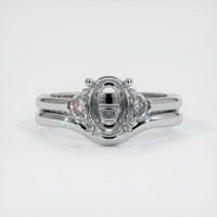 18K White Gold Three Stone Ring Setting Image
