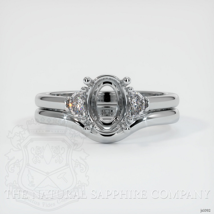 18K White Gold Three Stone Ring Setting