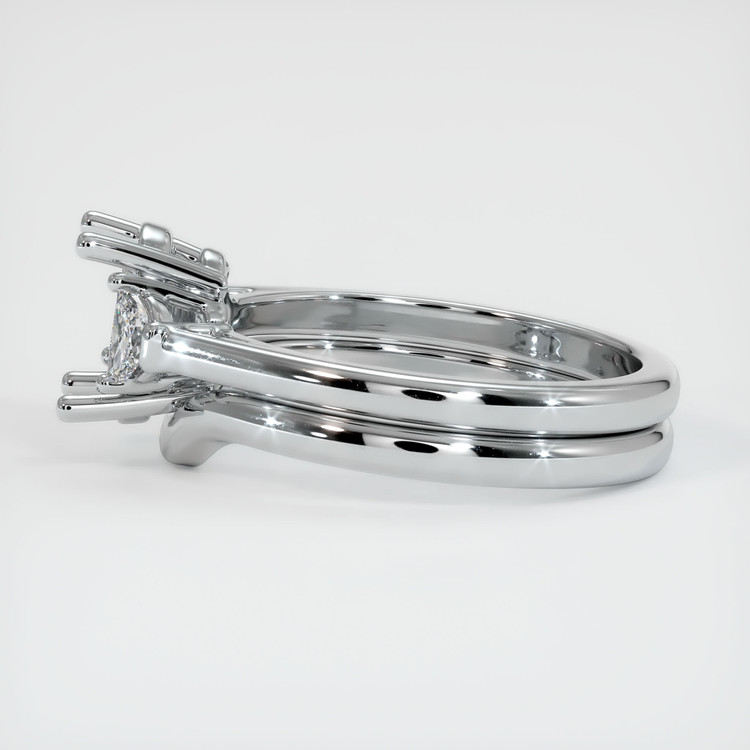 18K White Gold Three Stone Ring Setting