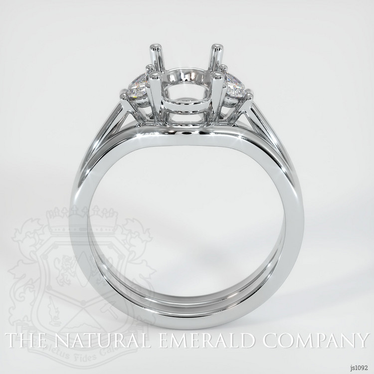 18K White Gold Three Stone Ring Setting