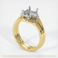14K White & Yellow Three Stone Ring Setting Video