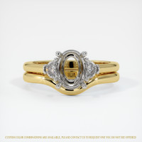 14K White & Yellow Three Stone Ring Setting Image